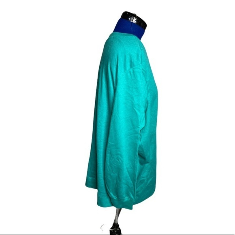 NWOT Woman Within 2X (26/28) green snap scoop neck long sleeve sweatshirt jacket - Picture 4 of 8